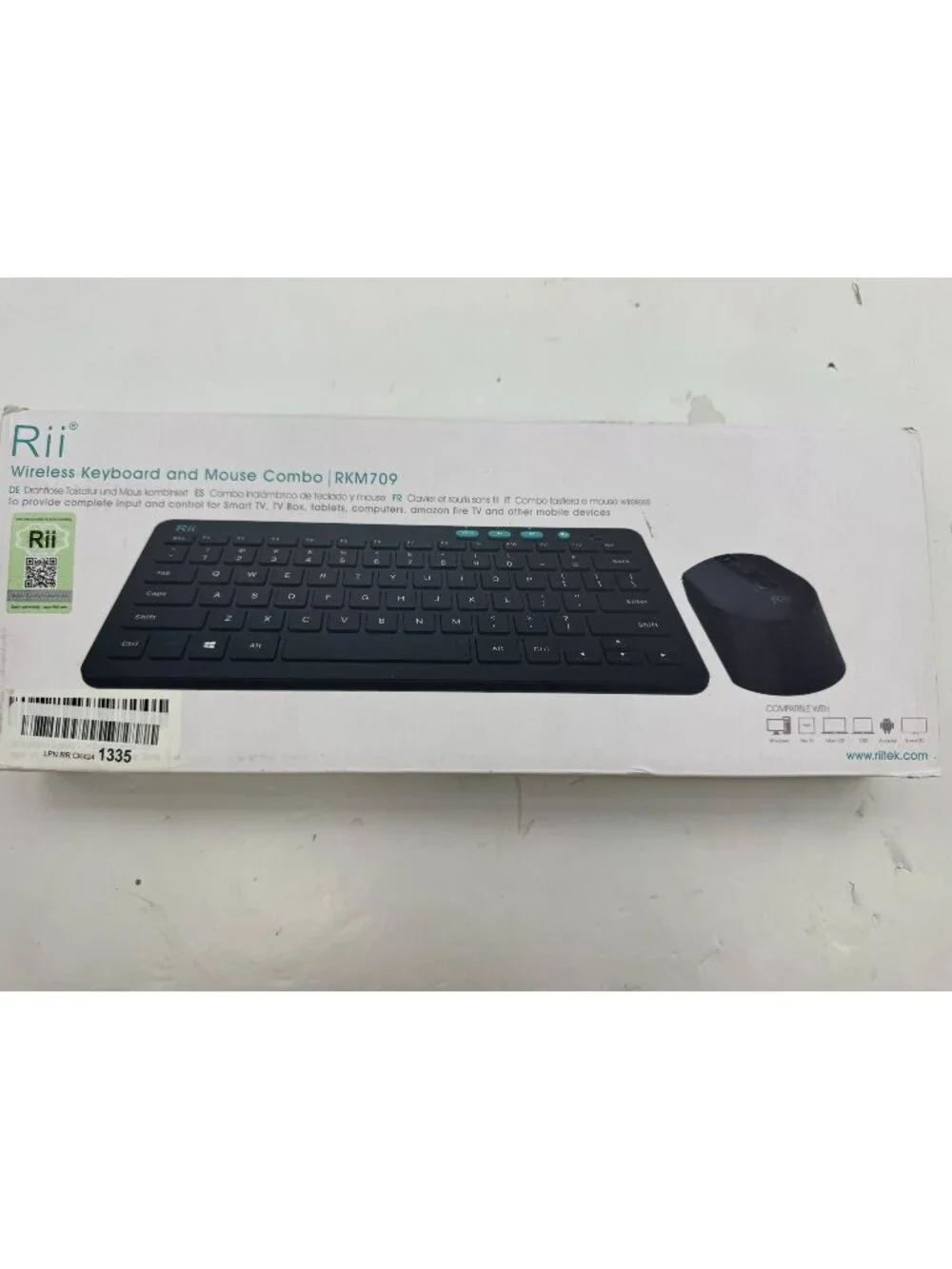 Rii Wireless Keyboard & Mouse Combo RKM709 For Windows/Smart TV/Android/PC/Mac O